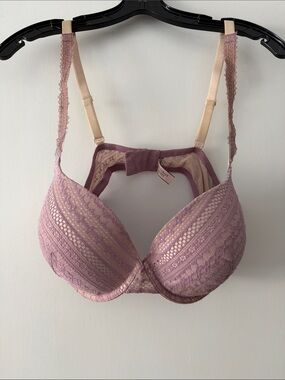Victoria's Secret Lace Push-Up Bra - Dusty Rose & Nude